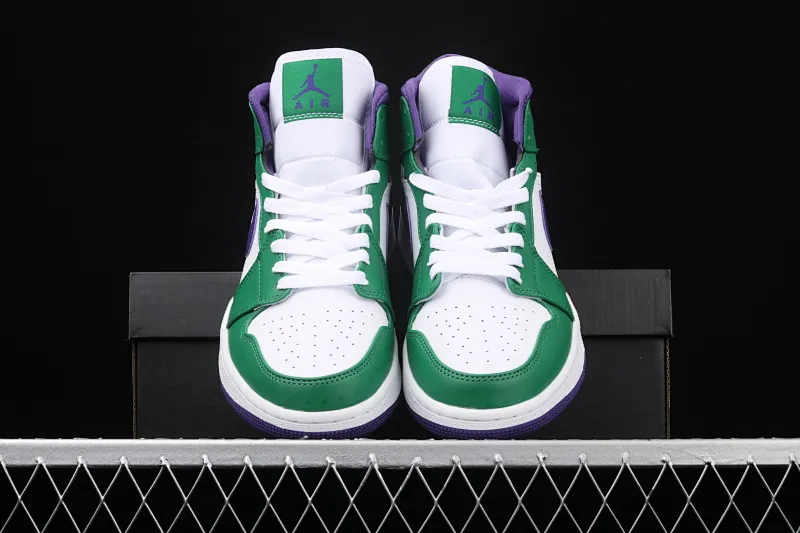 All Categories Air Jordan Jordan Series Basketball Shoes Air Jordan 1 Mid Air Jordan 1 Mid "Hulk" AJ1 Joe 1 Hulk White Purple Green Mid-top Classic Retro Cultural Leisure Sports Basketball Shoes 554724-300